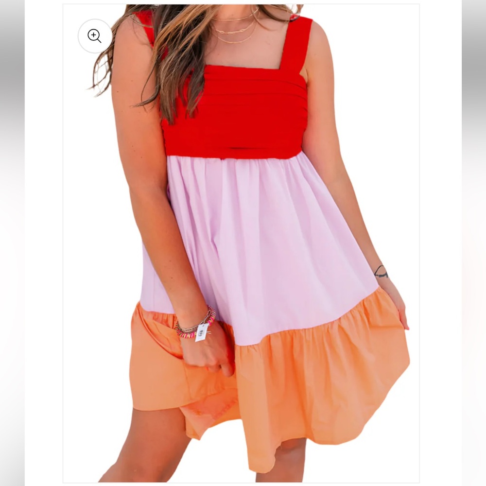 Entro Multicolor ruffle mini dress